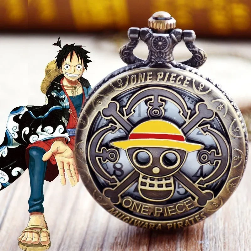 One Piece Retro Flip Pocket Watch